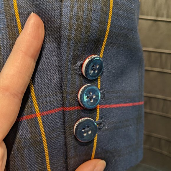 Tommy Hilfiger Windowpane Plaid One-Button Topper Jacket Blazer Size 4 Oversized - Picture 12 of 15